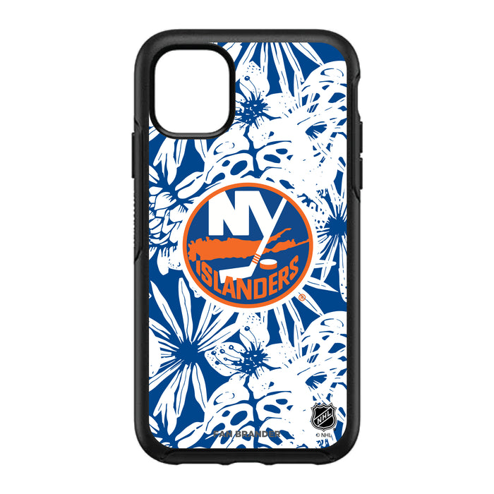 OtterBox Black Phone case with New York Islanders Primary Logo With Team Color Hawain Pattern