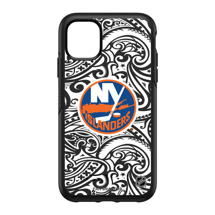 OtterBox Black Phone case with New York Islanders Primary Logo With Black Tribal