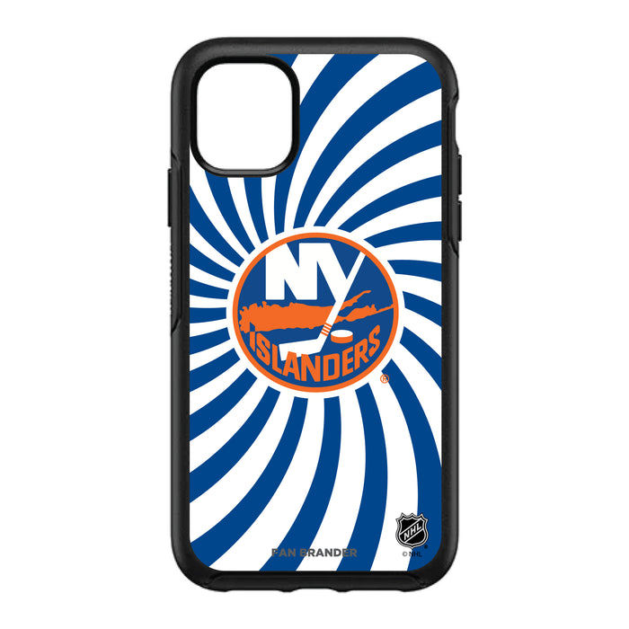 OtterBox Black Phone case with New York Islanders Primary Logo With Team Groovey Burst
