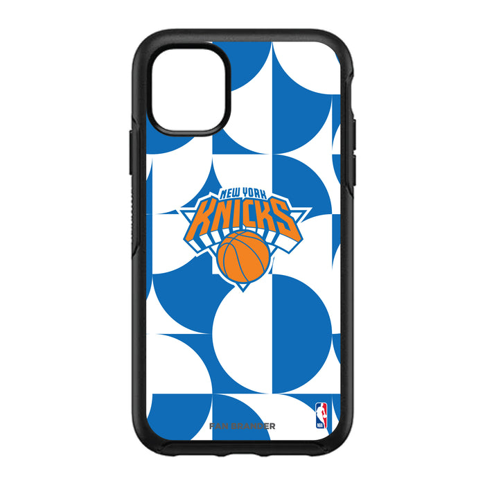 OtterBox Black Phone case with New York Knicks Primary Logo on Geometric Circle Background