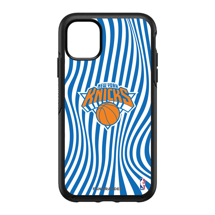 OtterBox Black Phone case with New York Knicks Primary Logo With Team Groovey Lines
