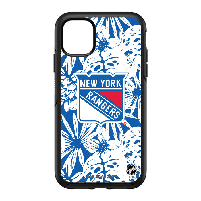 OtterBox Black Phone case with New York Rangers Primary Logo With Team Color Hawain Pattern