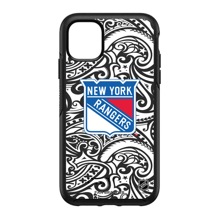 OtterBox Black Phone case with New York Rangers Primary Logo With Black Tribal