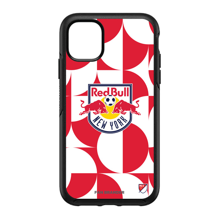 OtterBox Black Phone case with New York Red Bulls Primary Logo on Geometric Circle Background