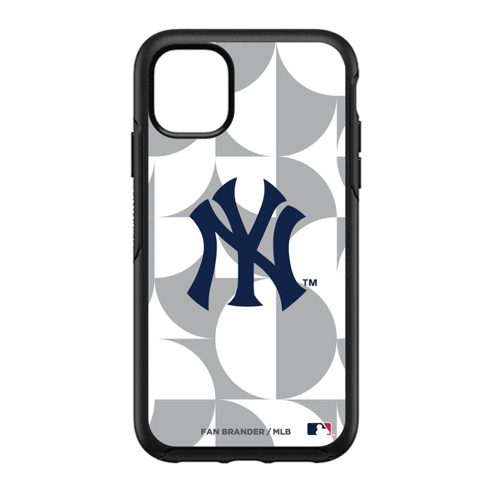 OtterBox Black Phone case with New York Yankees Primary Logo on Geometric Circle Background