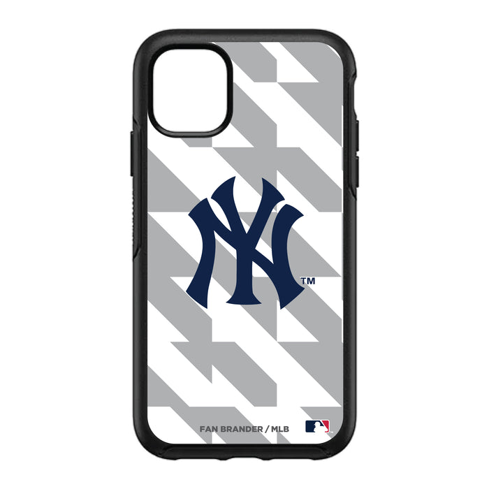 OtterBox Black Phone case with New York Yankees Primary Logo on Geometric Quads Background