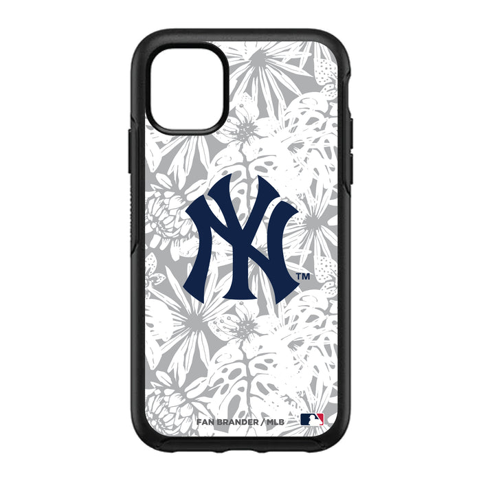 OtterBox Black Phone case with New York Yankees Primary Logo With Team Color Hawain Pattern