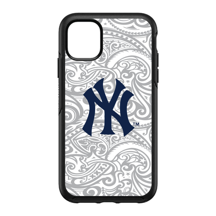 OtterBox Black Phone case with New York Yankees Primary Logo With Team Color Tribal Background