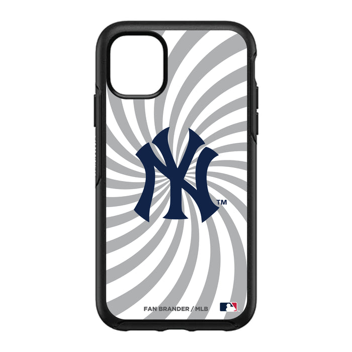 OtterBox Black Phone case with New York Yankees Primary Logo With Team Groovey Burst