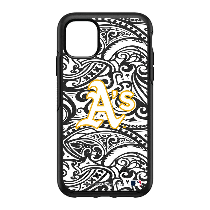 OtterBox Black Phone case with Oakland Athletics Primary Logo With Black Tribal