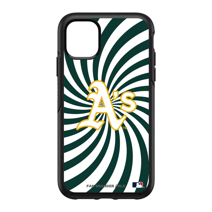 OtterBox Black Phone case with Oakland Athletics Primary Logo With Team Groovey Burst