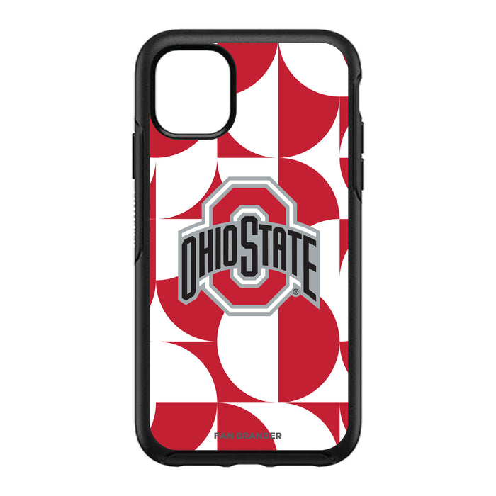 OtterBox Black Phone case with Ohio State Buckeyes Primary Logo on Geometric Circle Background