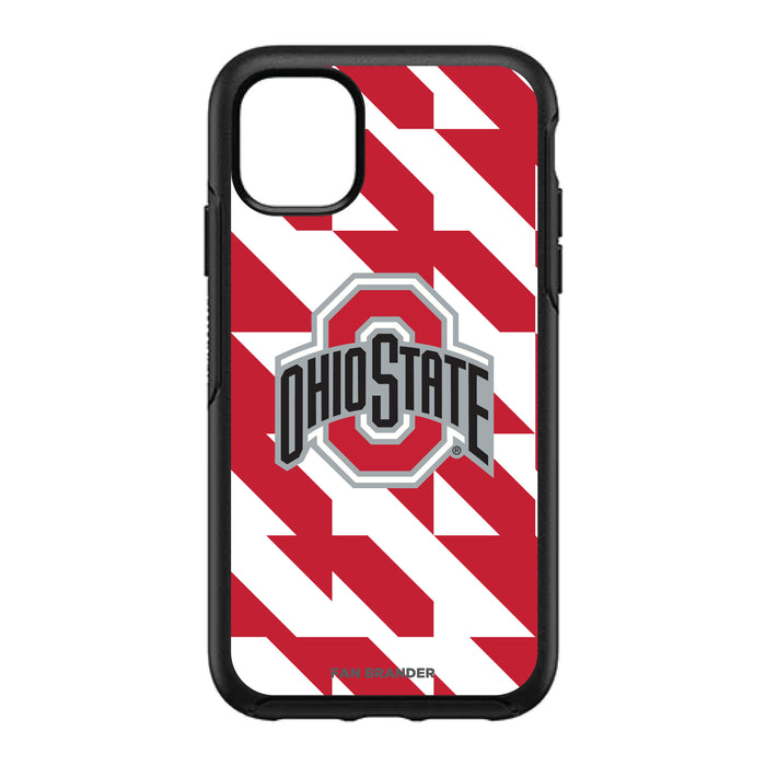 OtterBox Black Phone case with Ohio State Buckeyes Primary Logo on Geometric Quad Background