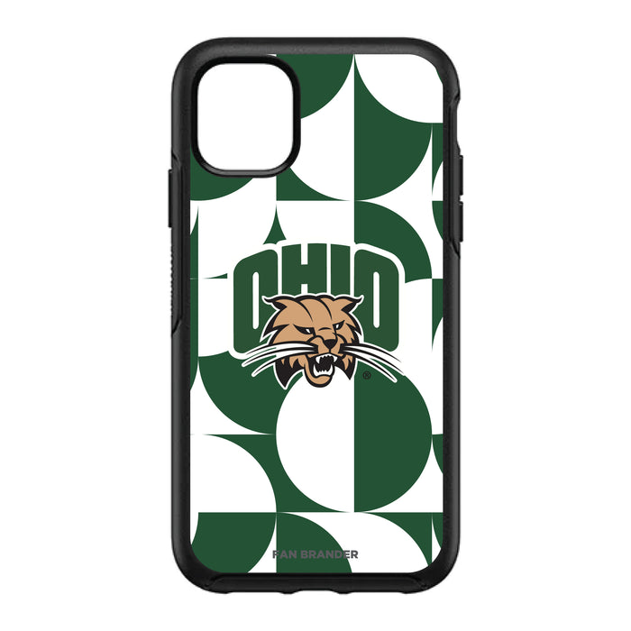 OtterBox Black Phone case with Ohio University Bobcats Primary Logo on Geometric Circle Background