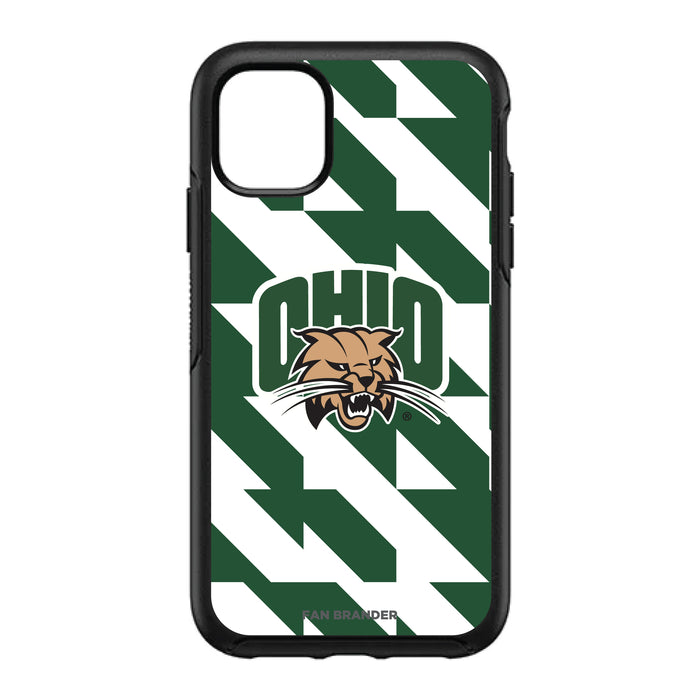 OtterBox Black Phone case with Ohio University Bobcats Primary Logo on Geometric Quad Background