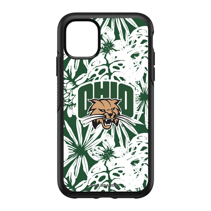 OtterBox Black Phone case with Ohio University Bobcats Primary Logo With Team Color Hawain Pattern