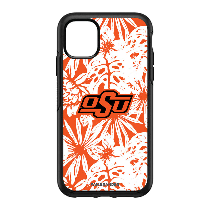 OtterBox Black Phone case with Oklahoma State Cowboys Primary Logo With Team Color Hawain Pattern