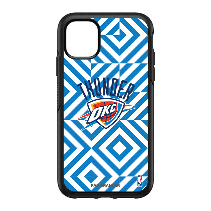 OtterBox Black Phone case with Oklahoma City Thunder Primary Logo on Geometric Diamonds Background