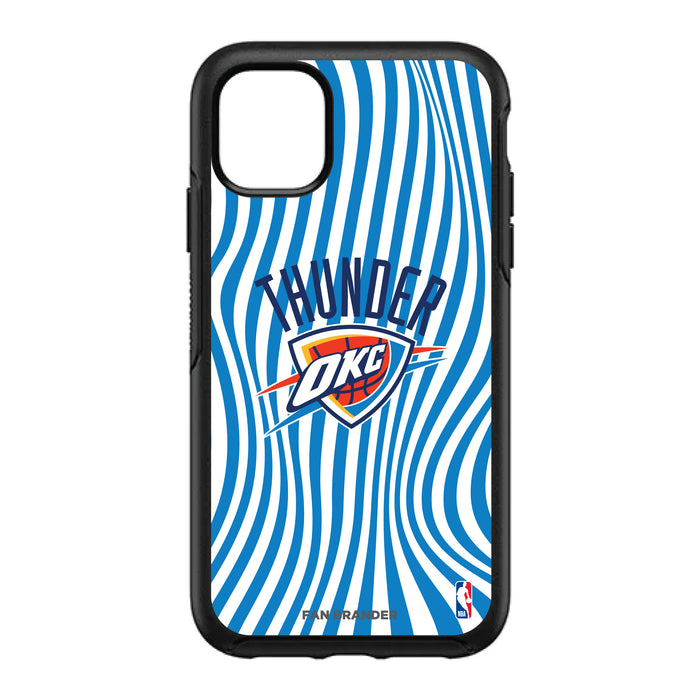 OtterBox Black Phone case with Oklahoma City Thunder Primary Logo With Team Groovey Lines