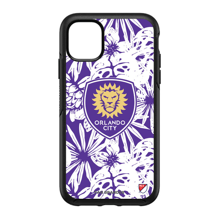 OtterBox Black Phone case with Orlando City SC Primary Logo With Team Color Hawain Pattern