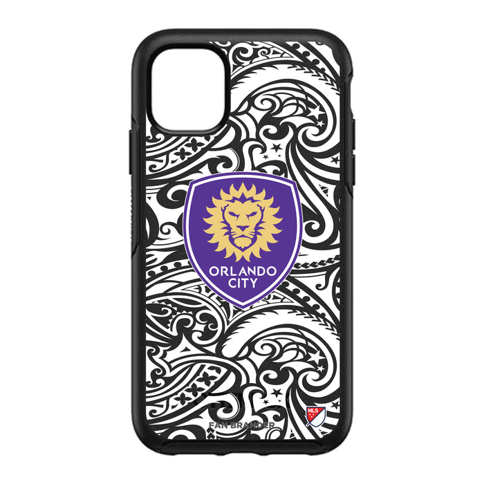 OtterBox Black Phone case with Orlando City SC Primary Logo With Black Tribal