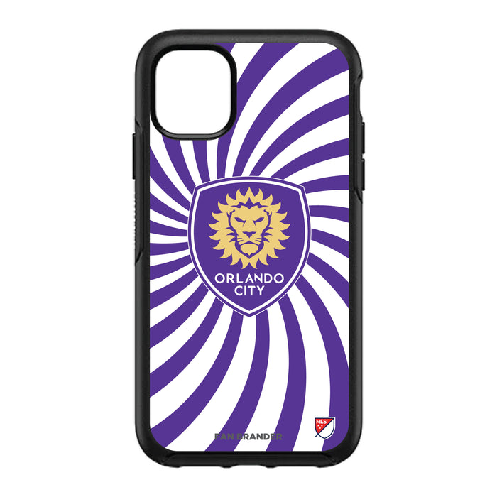 OtterBox Black Phone case with Orlando City SC Primary Logo With Team Groovey Burst
