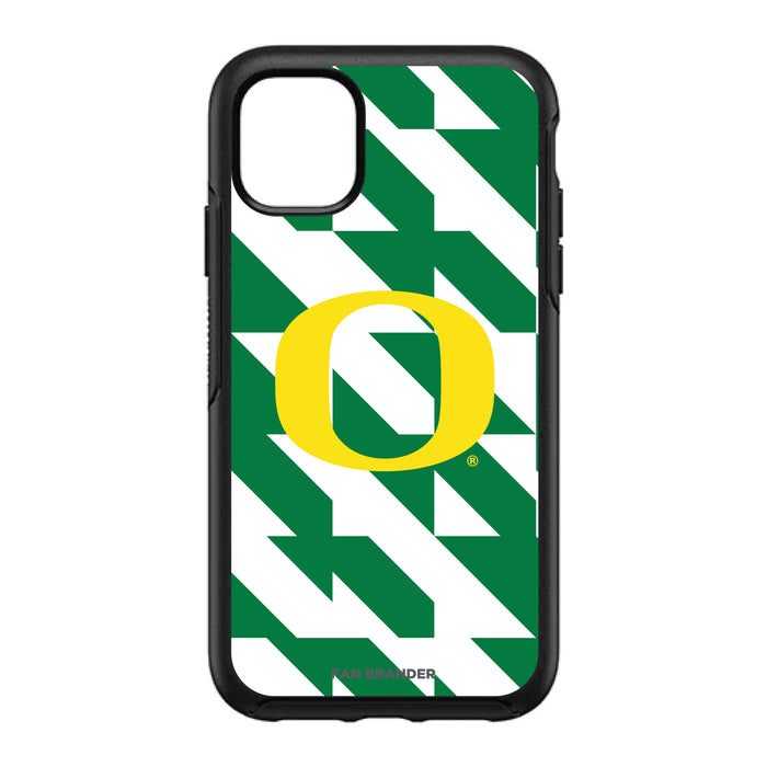 OtterBox Black Phone case with Oregon Ducks Primary Logo on Geometric Quad Background