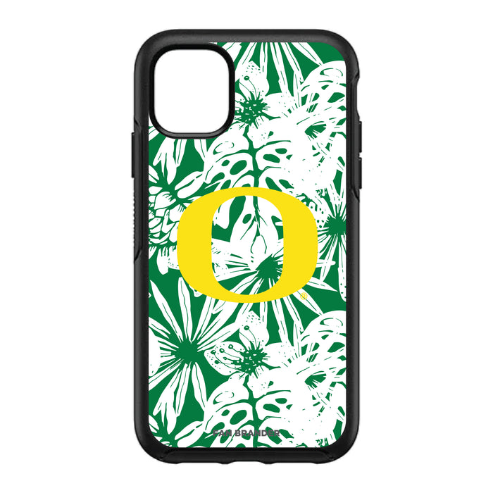 OtterBox Black Phone case with Oregon Ducks Primary Logo With Team Color Hawain Pattern