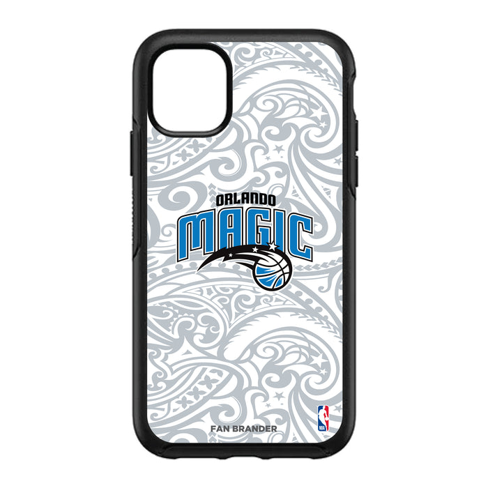 OtterBox Black Phone case with Orlando Magic Primary Logo With Team Color Tribal Background