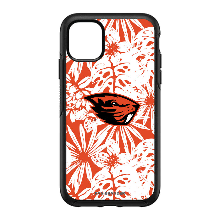 OtterBox Black Phone case with Oregon State Beavers Primary Logo With Team Color Hawain Pattern