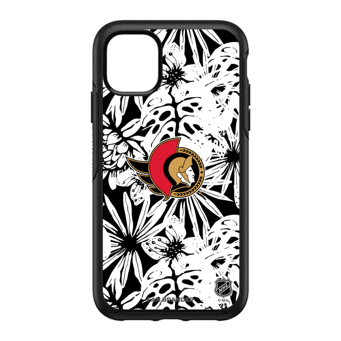 OtterBox Black Phone case with Ottawa Senators Primary Logo With Team Color Hawain Pattern