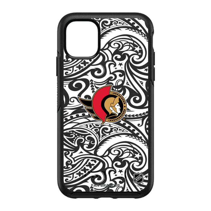 OtterBox Black Phone case with Ottawa Senators Primary Logo With Black Tribal