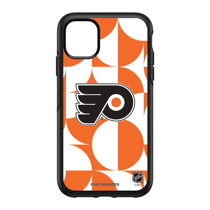 OtterBox Black Phone case with Philadelphia Flyers Primary Logo on Geometric Circle Background