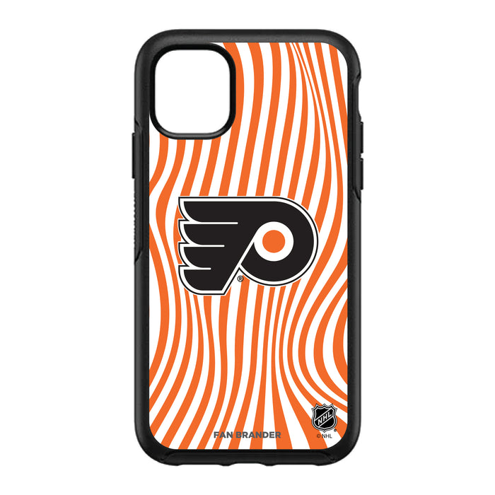 OtterBox Black Phone case with Philadelphia Flyers Primary Logo With Team Groovey Lines