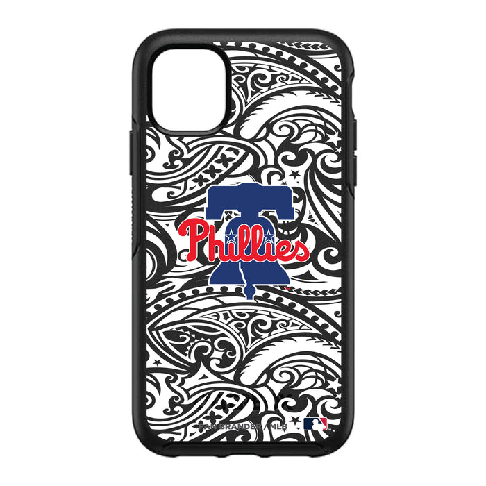 OtterBox Black Phone case with Philadelphia Phillies Primary Logo With Black Tribal