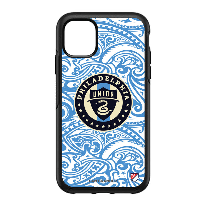 OtterBox Black Phone case with Philadelphia Union Primary Logo With Team Color Tribal Background