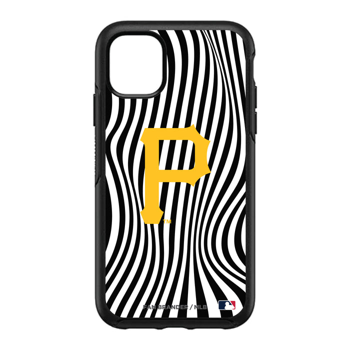 OtterBox Black Phone case with Pittsburgh Pirates Primary Logo With Team Groovey Lines