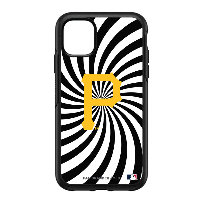 OtterBox Black Phone case with Pittsburgh Pirates Primary Logo With Team Groovey Burst