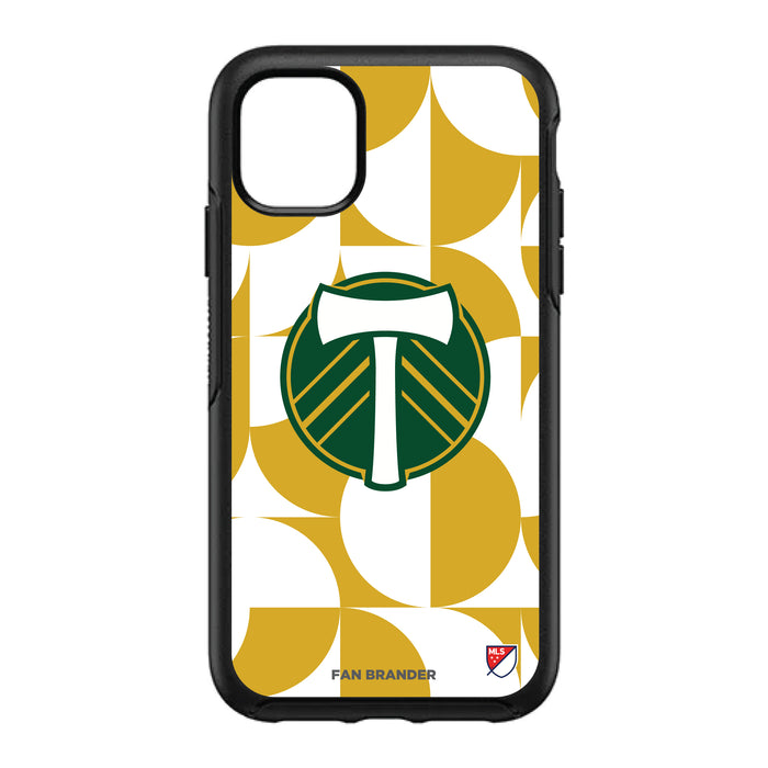 OtterBox Black Phone case with Portland Timbers Primary Logo on Geometric Circle Background