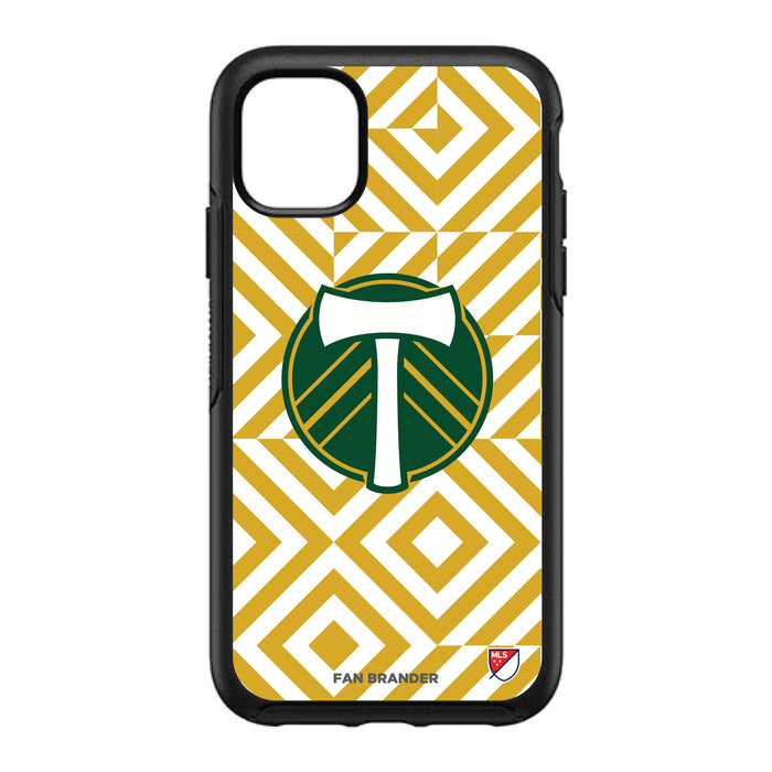 OtterBox Black Phone case with Portland Timbers Primary Logo on Geometric Diamonds Background