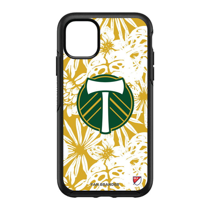 OtterBox Black Phone case with Portland Timbers Primary Logo With Team Color Hawain Pattern