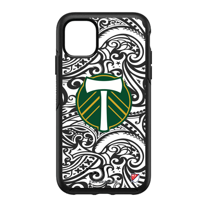 OtterBox Black Phone case with Portland Timbers Primary Logo With Black Tribal