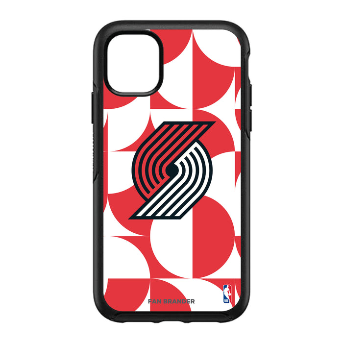 OtterBox Black Phone case with Portland Trailblazers Primary Logo on Geometric Circle Background