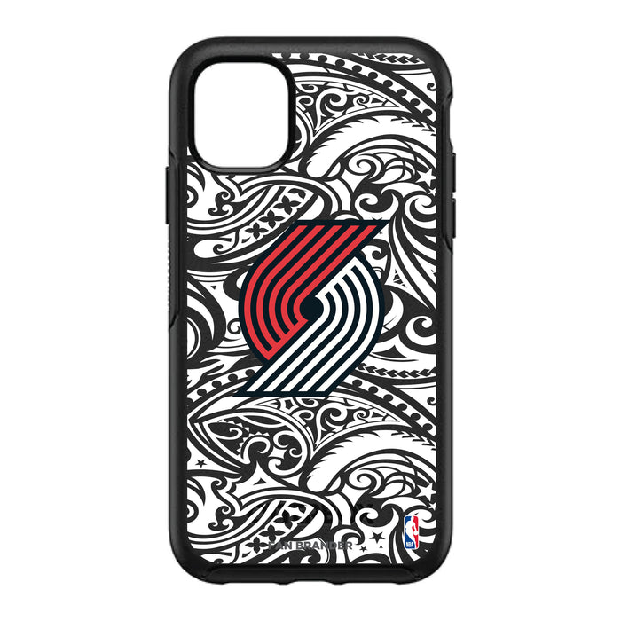 OtterBox Black Phone case with Portland Trailblazers Primary Logo With Black Tribal