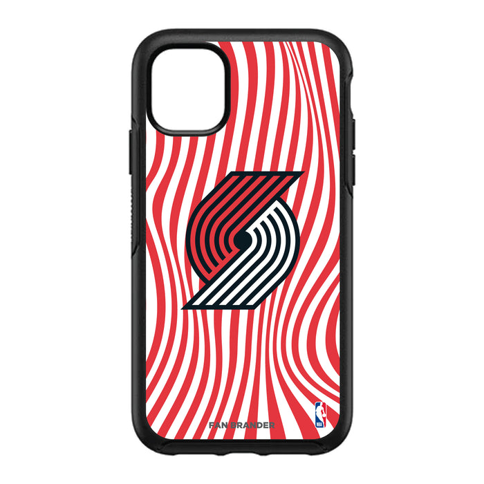 OtterBox Black Phone case with Portland Trailblazers Primary Logo With Team Groovey Lines
