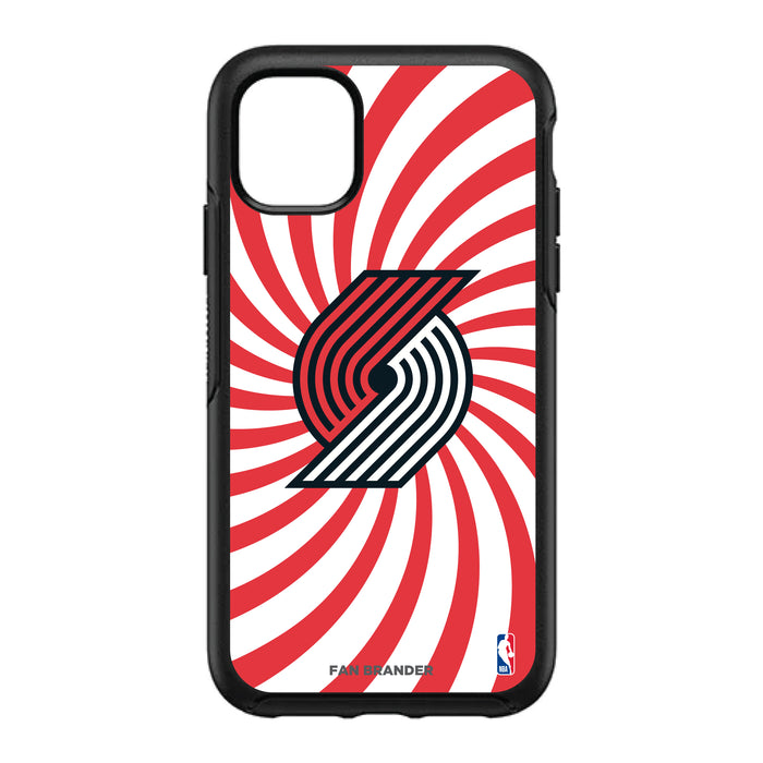 OtterBox Black Phone case with Portland Trailblazers Primary Logo With Team Groovey Burst