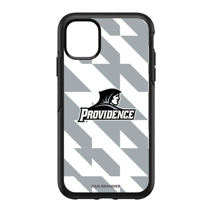 OtterBox Black Phone case with Providence Friars Primary Logo on Geometric Quad Background