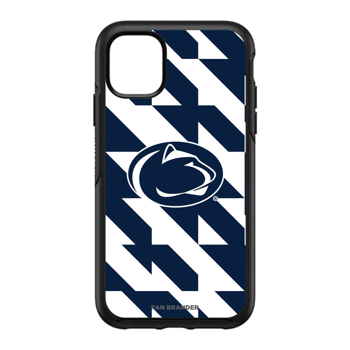 OtterBox Black Phone case with Penn State Nittany Lions Primary Logo on Geometric Quad Background