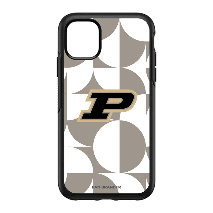 OtterBox Black Phone case with Purdue Boilermakers Primary Logo on Geometric Circle Background