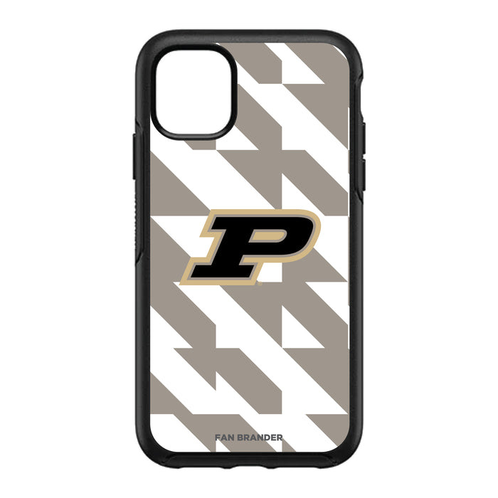 OtterBox Black Phone case with Purdue Boilermakers Primary Logo on Geometric Quad Background